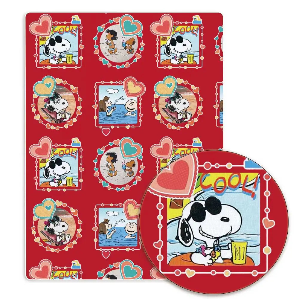 Snoopy-Cartoon-Stoff, heiß, DIY, 140 x 50 cm, handgefertigt, Nähen, Patchwork, Quilten, Babykleid, Heimtuch, bedruckter Stoff, Stoff zum Nähen, Kinderstoff