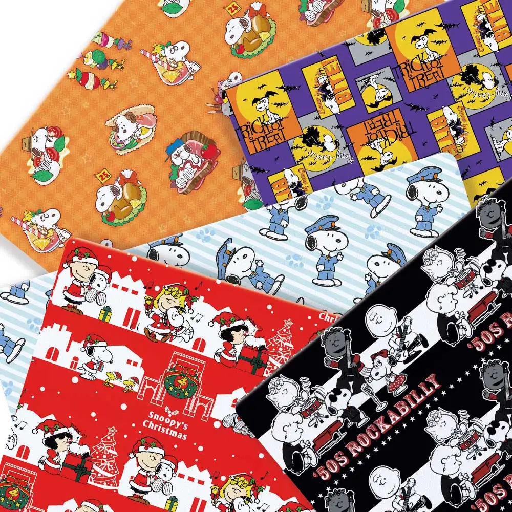 Snoopy-Cartoon-Stoff, heiß, DIY, 140 x 50 cm, handgefertigt, Nähen, Patchwork, Quilten, Babykleid, Heimtuch, bedruckter Stoff, Stoff zum Nähen, Kinderstoff