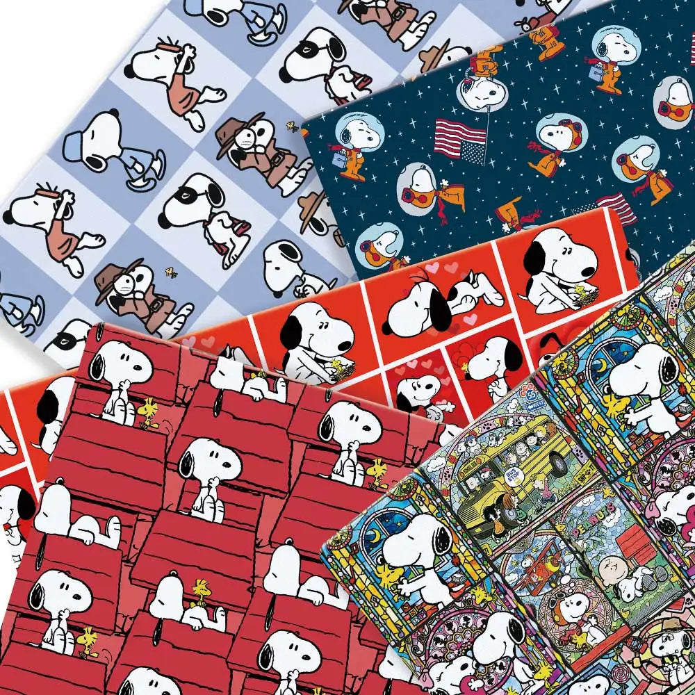 スヌーピー 漫画生地 人気 DIY 140*50cm ハンドメイド 裁縫 パッチワーク キルティング ベビードレス ホームシート プリント生地 生地 裁縫 子供用生地