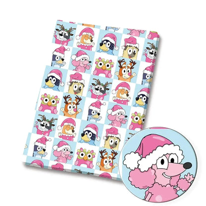 Bluey Fabric 140x50CM 漫画コットン生地 パッチワーク ティッシュ 子供用 ホームテキスタイル 裁縫 人形 ドレス カーテン ポリエステルコットン生地