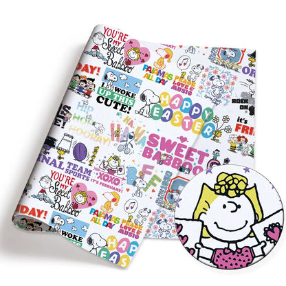 スヌーピー 漫画生地 人気 DIY 140*50cm ハンドメイド 裁縫 パッチワーク キルティング ベビードレス ホームシート プリント生地 生地 裁縫 子供用生地