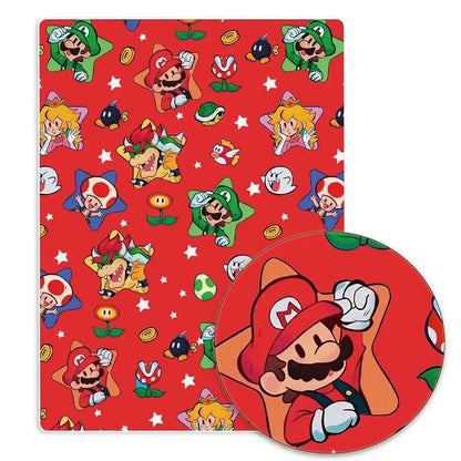 マリオ漫画生地 人気 DIY 140*50cm ハンドメイド 裁縫 パッチワーク キルティング ベビードレス ホームシート プリント生地 生地 裁縫 子供用生地