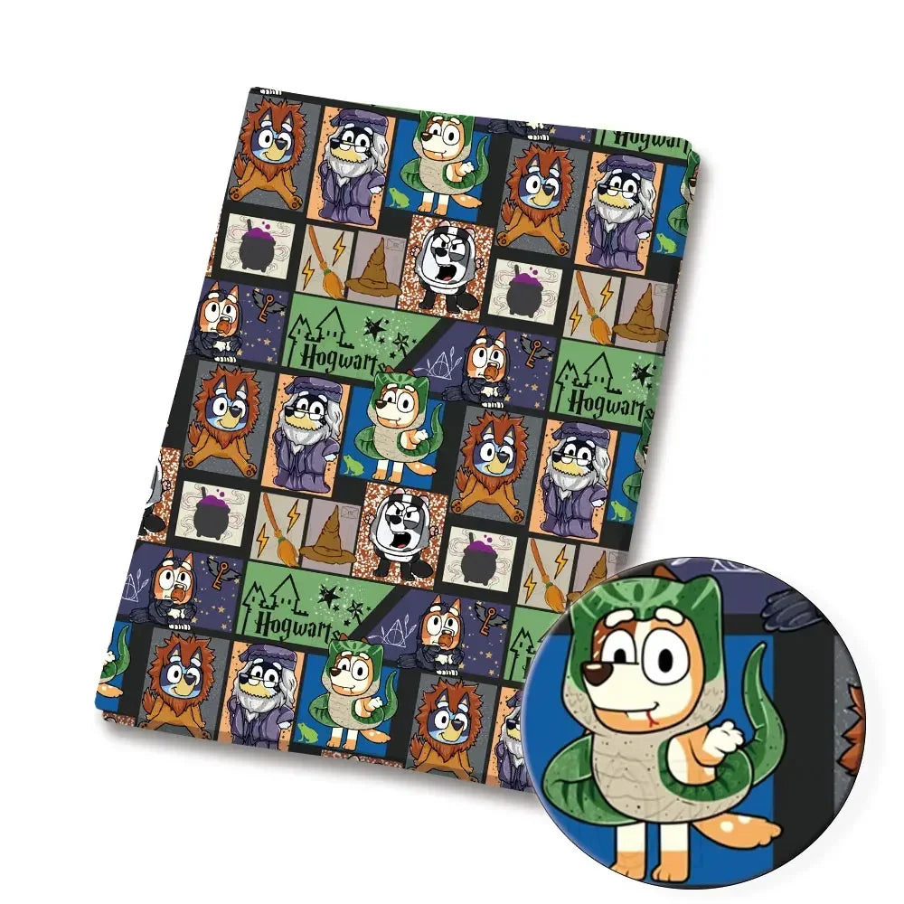 Bluey Fabric 140x50CM 漫画コットン生地 パッチワーク ティッシュ 子供用 ホームテキスタイル 裁縫 人形 ドレス カーテン ポリエステルコットン生地