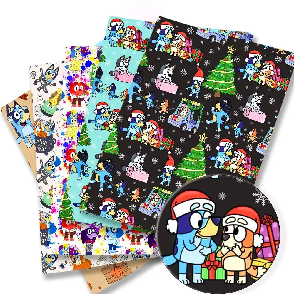 Bluey Fabric 140x50CM 漫画コットン生地 パッチワーク ティッシュ 子供用 ホームテキスタイル 裁縫 人形 ドレス カーテン ポリエステルコットン生地