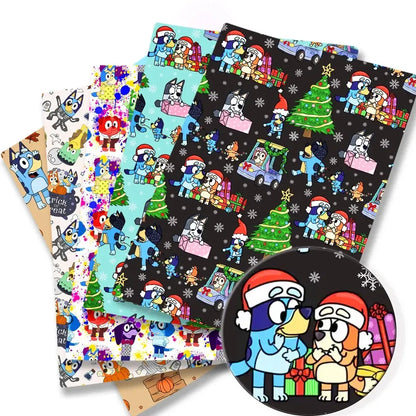 Bluey Fabric 140x50CM 漫画コットン生地 パッチワーク ティッシュ 子供用 ホームテキスタイル 裁縫 人形 ドレス カーテン ポリエステルコットン生地