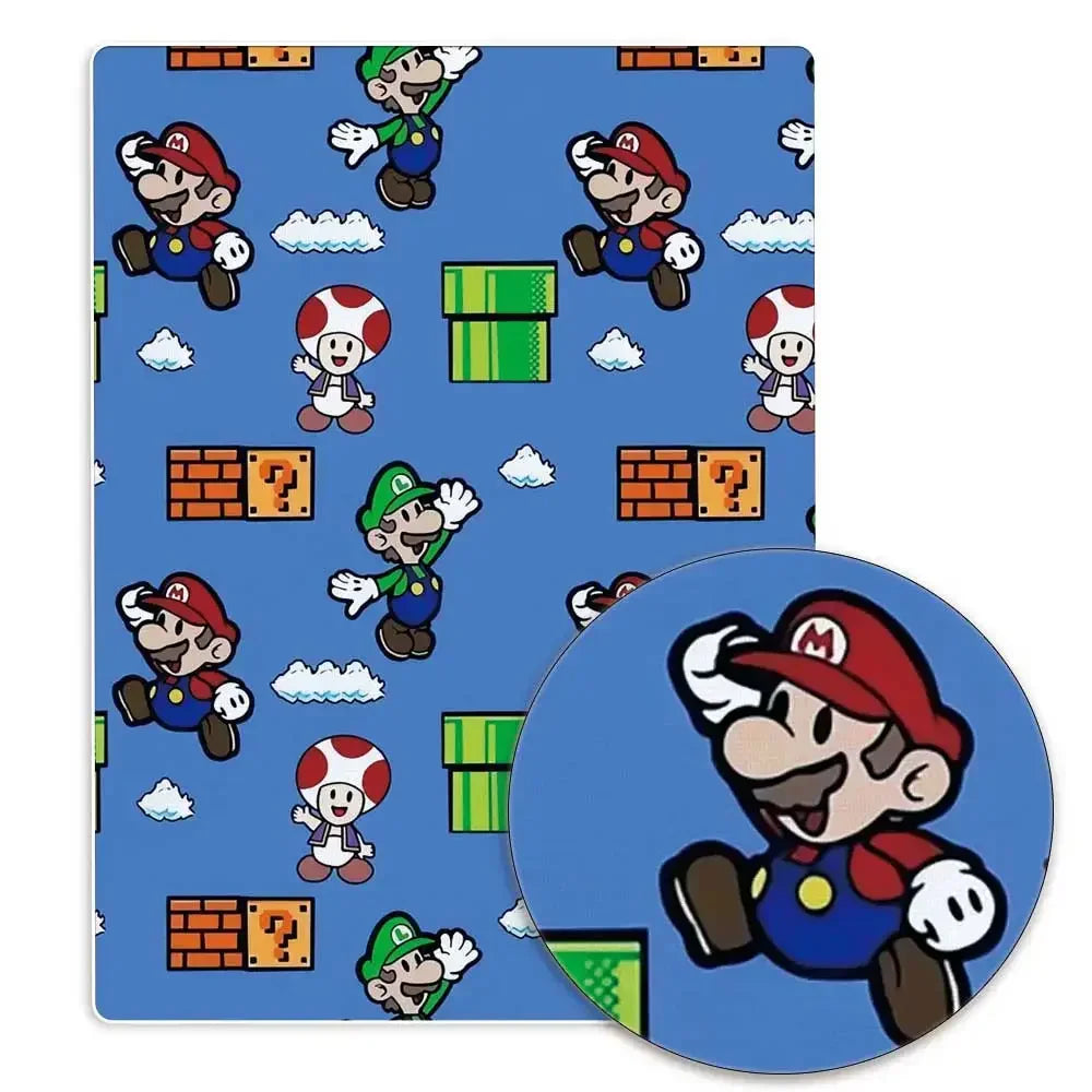 マリオ漫画生地 人気 DIY 140*50cm ハンドメイド 裁縫 パッチワーク キルティング ベビードレス ホームシート プリント生地 生地 裁縫 子供用生地