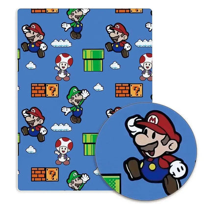 マリオ漫画生地 人気 DIY 140*50cm ハンドメイド 裁縫 パッチワーク キルティング ベビードレス ホームシート プリント生地 生地 裁縫 子供用生地