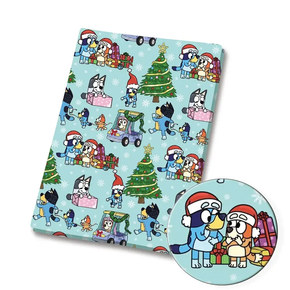 Bluey Fabric 140x50CM 漫画コットン生地 パッチワーク ティッシュ 子供用 ホームテキスタイル 裁縫 人形 ドレス カーテン ポリエステルコットン生地