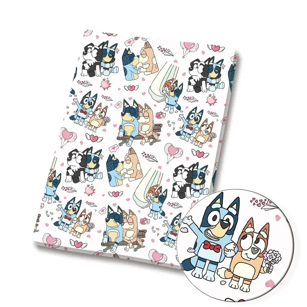 Bluey Fabric 140x50CM 漫画コットン生地 パッチワーク ティッシュ 子供用 ホームテキスタイル 裁縫 人形 ドレス カーテン ポリエステルコットン生地