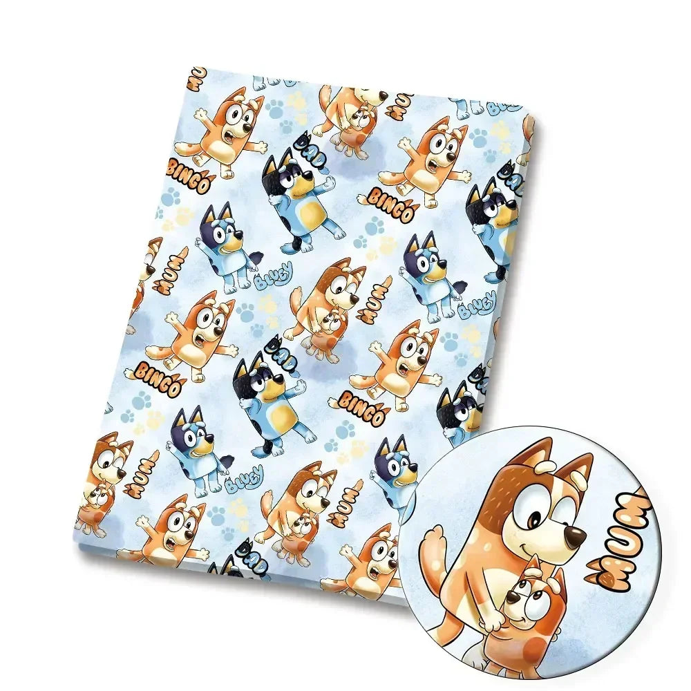 Bluey Fabric 140x50CM 漫画コットン生地 パッチワーク ティッシュ 子供用 ホームテキスタイル 裁縫 人形 ドレス カーテン ポリエステルコットン生地