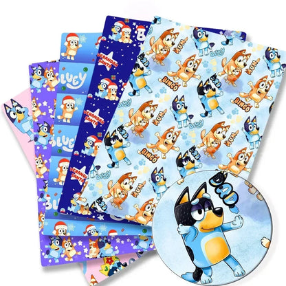 Bluey Fabric 140x50CM 漫画コットン生地 パッチワーク ティッシュ 子供用 ホームテキスタイル 裁縫 人形 ドレス カーテン ポリエステルコットン生地
