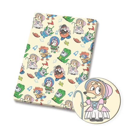 Bluey Fabric 140x50CM 漫画コットン生地 パッチワーク ティッシュ 子供用 ホームテキスタイル 裁縫 人形 ドレス カーテン ポリエステルコットン生地