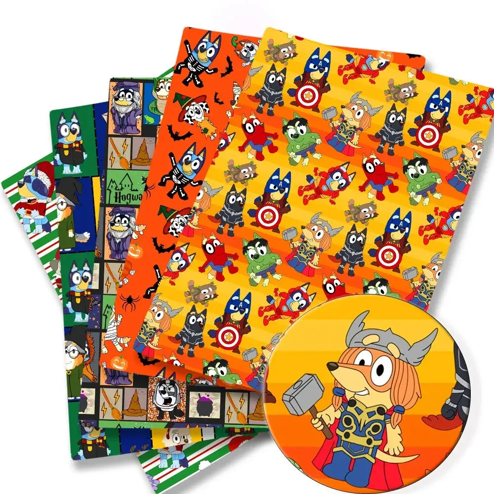 Bluey Fabric 140x50CM 漫画コットン生地 パッチワーク ティッシュ 子供用 ホームテキスタイル 裁縫 人形 ドレス カーテン ポリエステルコットン生地