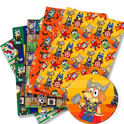 Bluey Fabric 140x50CM 漫画コットン生地 パッチワーク ティッシュ 子供用 ホームテキスタイル 裁縫 人形 ドレス カーテン ポリエステルコットン生地