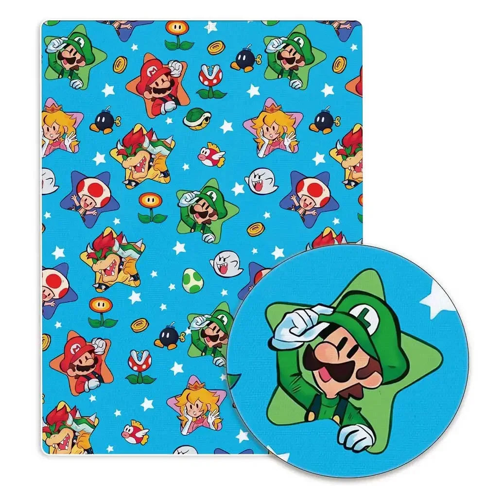 マリオ漫画生地 人気 DIY 140*50cm ハンドメイド 裁縫 パッチワーク キルティング ベビードレス ホームシート プリント生地 生地 裁縫 子供用生地