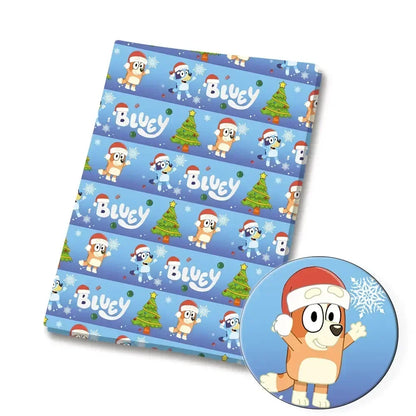 Bluey Fabric 140x50CM 漫画コットン生地 パッチワーク ティッシュ 子供用 ホームテキスタイル 裁縫 人形 ドレス カーテン ポリエステルコットン生地