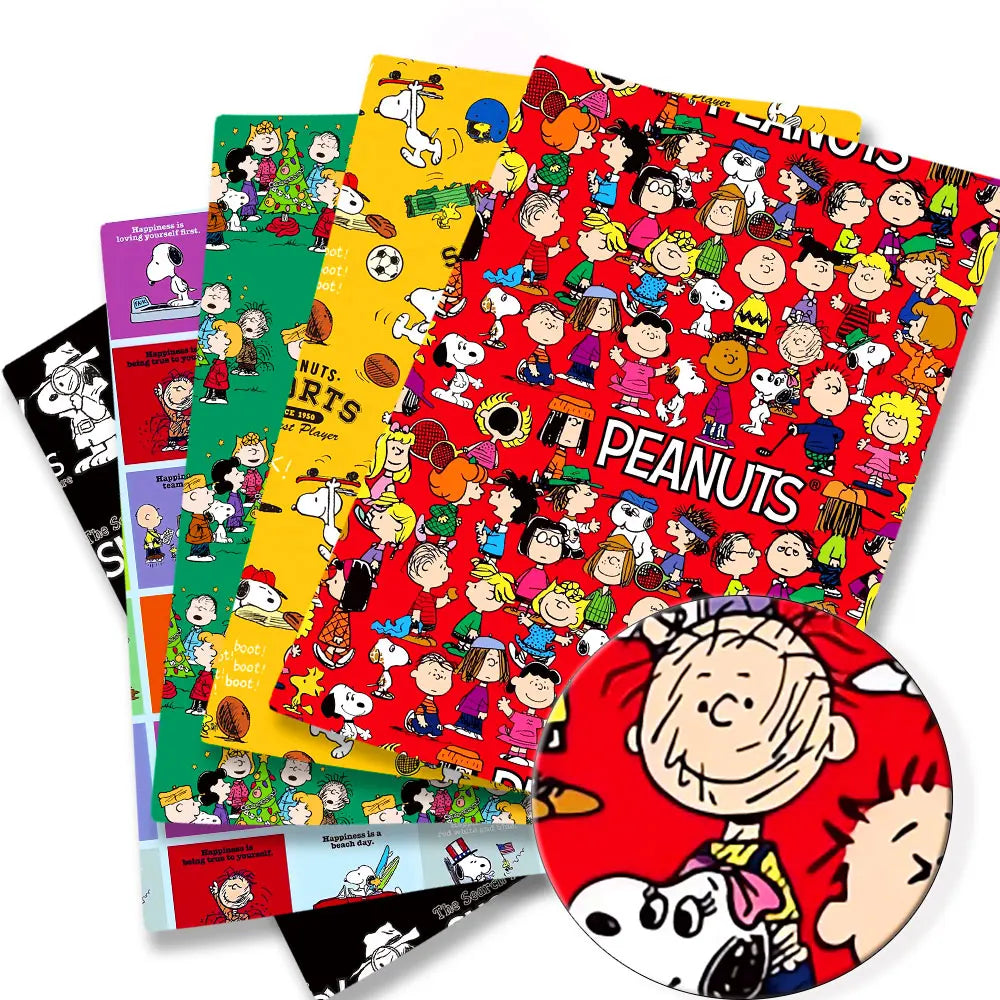 Snoopy-Cartoon-Stoff, heiß, DIY, 140 x 50 cm, handgefertigt, Nähen, Patchwork, Quilten, Babykleid, Heimtuch, bedruckter Stoff, Stoff zum Nähen, Kinderstoff 