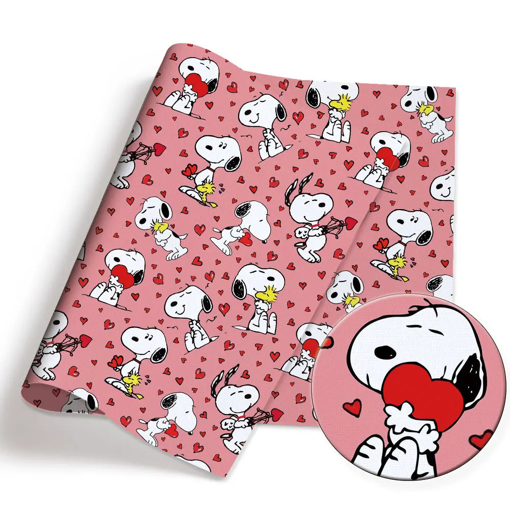 Snoopy-Cartoon-Stoff, heiß, DIY, 140 x 50 cm, handgefertigt, Nähen, Patchwork, Quilten, Babykleid, Heimtuch, bedruckter Stoff, Stoff zum Nähen, Kinderstoff 