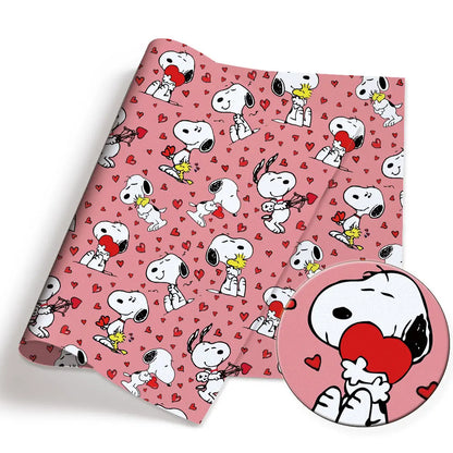Snoopy-Cartoon-Stoff, heiß, DIY, 140 x 50 cm, handgefertigt, Nähen, Patchwork, Quilten, Babykleid, Heimtuch, bedruckter Stoff, Stoff zum Nähen, Kinderstoff 